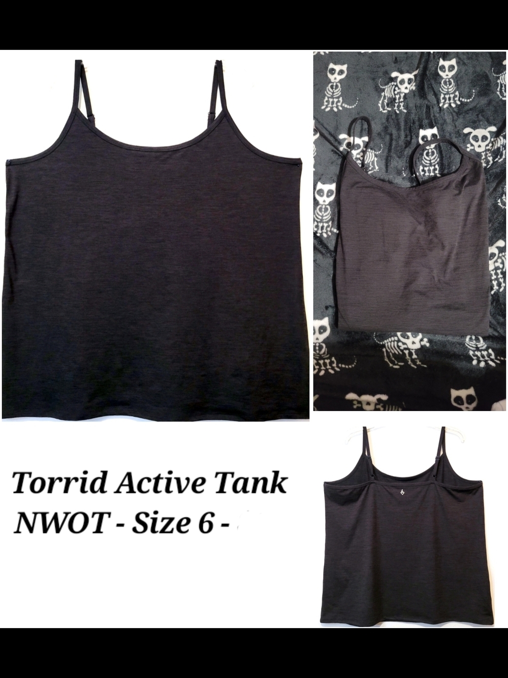 torrid Black Slim-Strap Active Tank Top